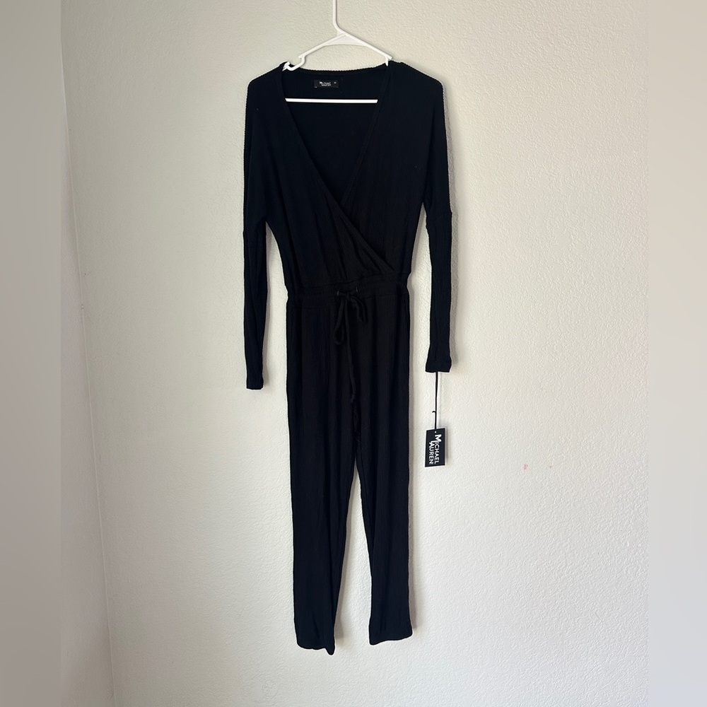Michael Lauren Black Wrap Jumpsuit - Picture 3 of 6
